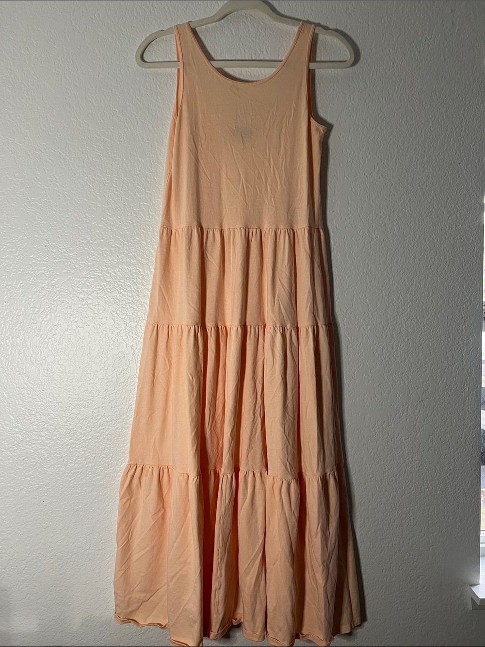 J. Crew Peach Tiered Sleeveless Maxi Dress